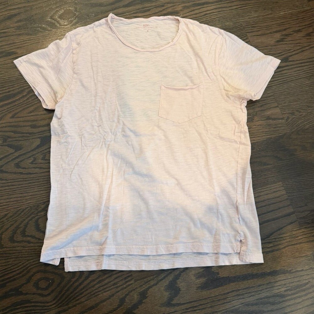 KIWI Saint-Barth Graphic Pocket T-Shirt Men's Size S White Crew Neck